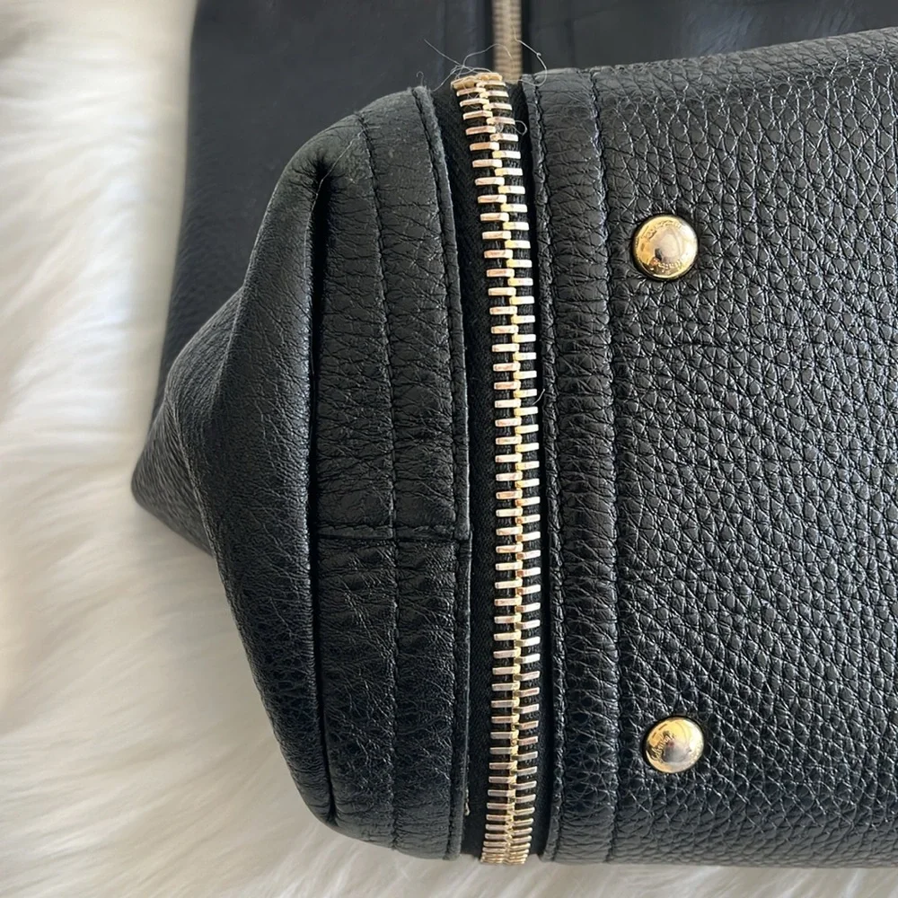 SALVATORE FERRAGAMO GANCINI SUZANNE TOTE PEBBLED LEATHER SHOULDER HANDBAG - Picture 11 of 12